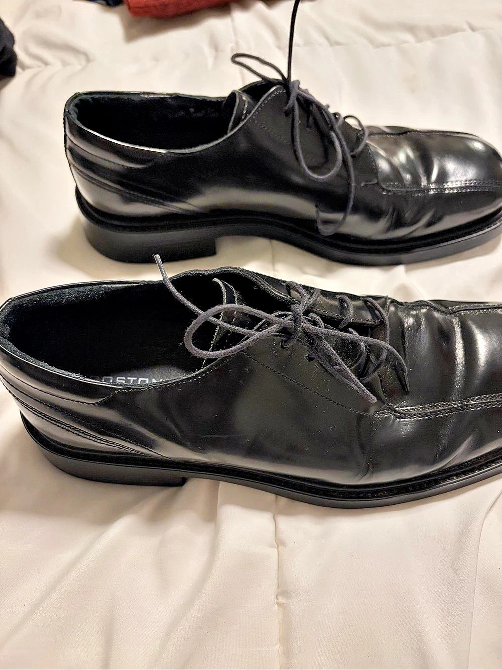 Bostonian Men’s Black Leather Split Toe Oxford Dress Shoes Size 11 Italy - Picture 2 of 7